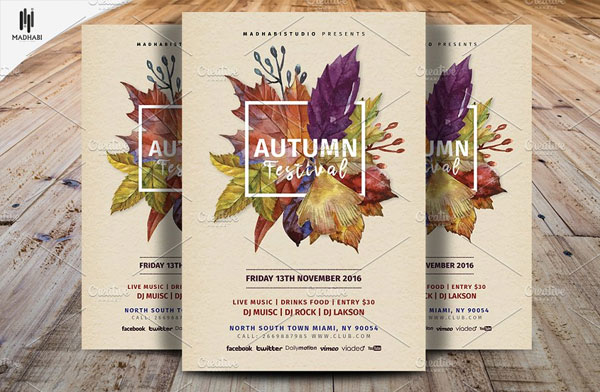 Editable Autumn Festival Flyer Template