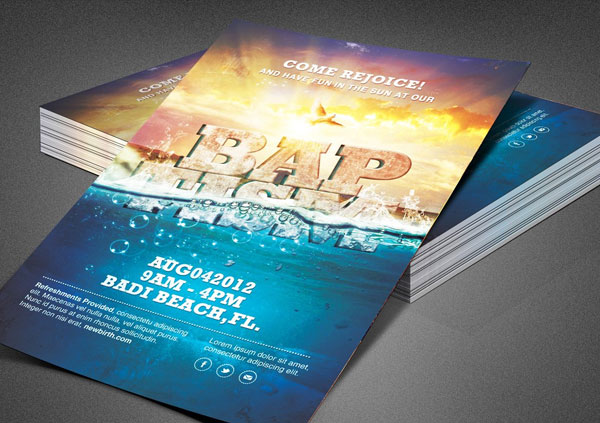 Editable Baptism Sunday Church Flyer Template