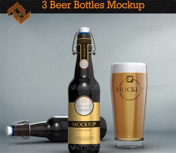 Editable Beer Bottle Mockup