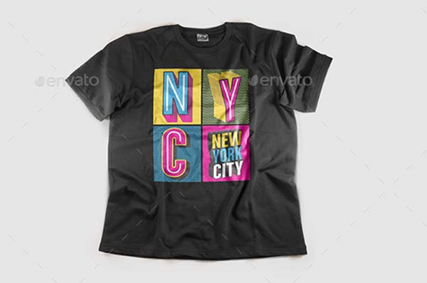 Editable Black T-Shirt Presentation Mockups