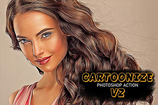 Editable Cartoon Photoshop Actions Template
