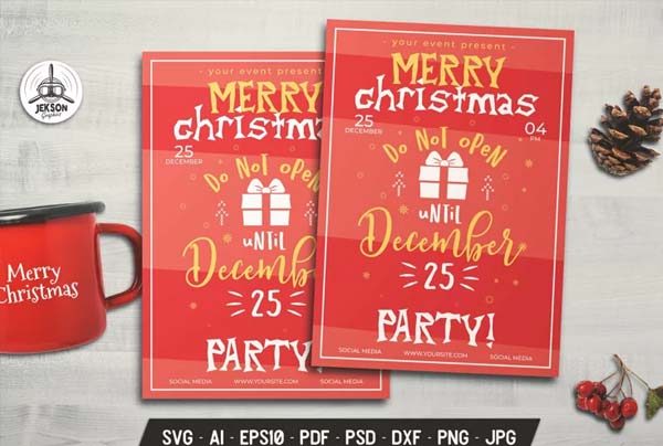 Editable Christmas Party Flyer Templates Download