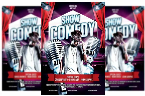 Editable Comedy Flyer Template