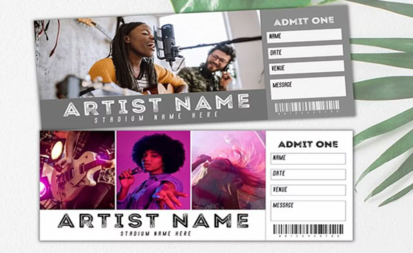 Editable Concert Ticket Template