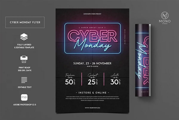 Editable Cyber Monday Event Flyer