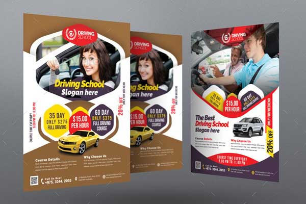 Editable Driving School Flyer