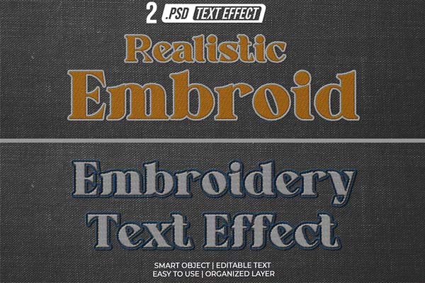 Editable Embroidery Patch Effect Actions