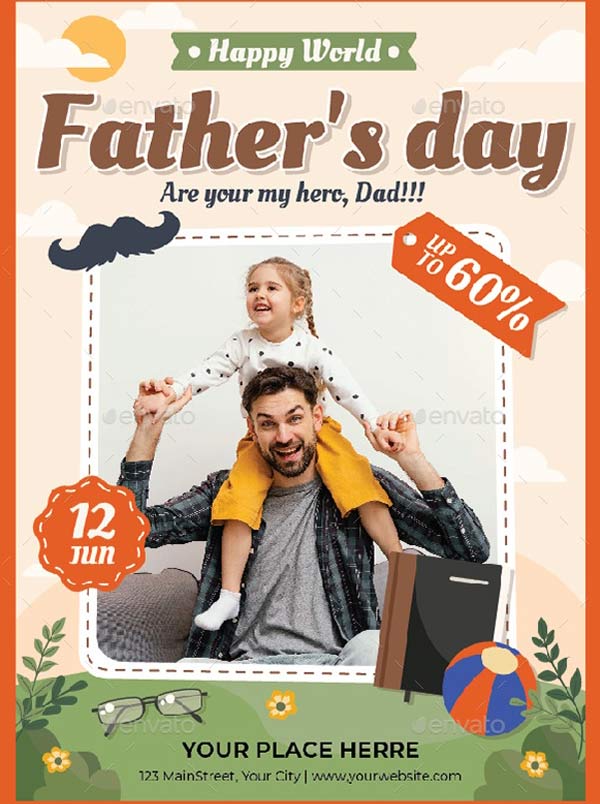 Editable Fathers Day Flyer PSD Free Download