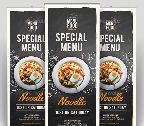 Editable Food Roll-up Banner
