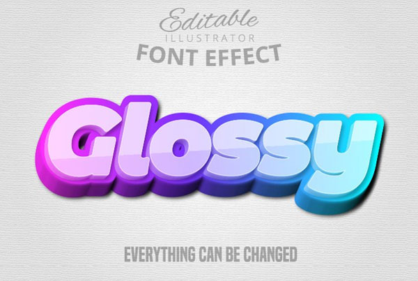 Editable Glossy Text Photoshop Actions
