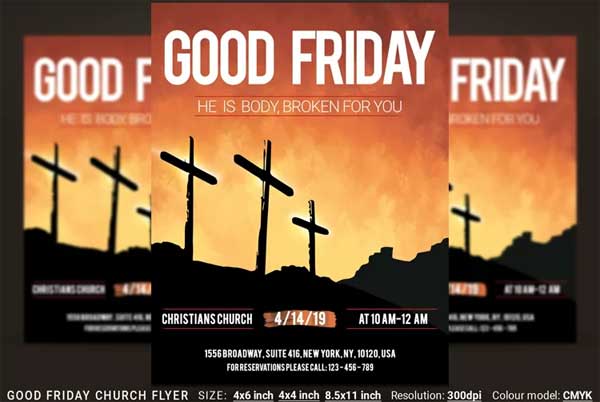 Editable Good Friday church Celebration Flyer
