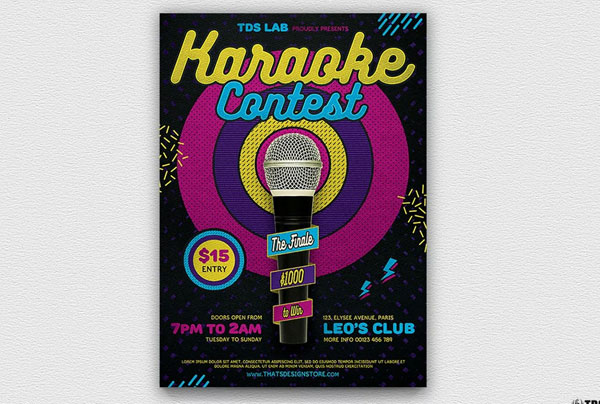 Editable Karaoke Flyer Template Free