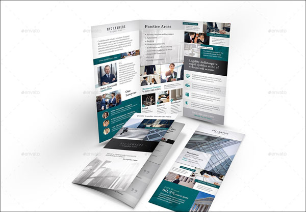 Editable Law Firm Trifold Brochure Template
