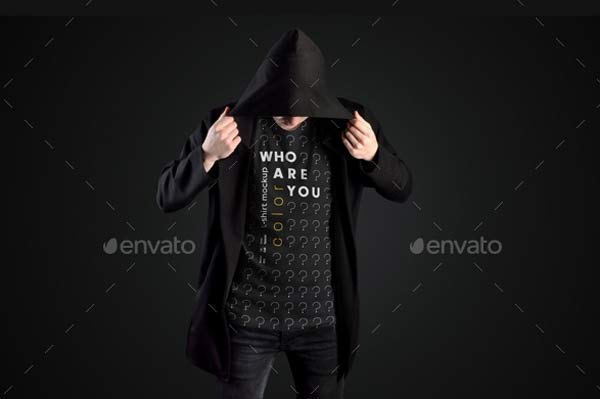 Editable Mockups T-Shirts in a Black