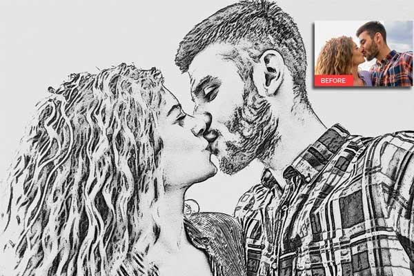 Editable Pencil Sketch Photoshop Action