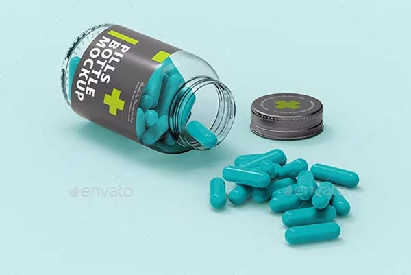 Editable Pills Bottle Mockups Premium Template