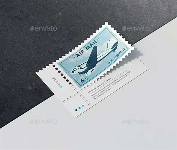 Editable Postage Stamps Mockup