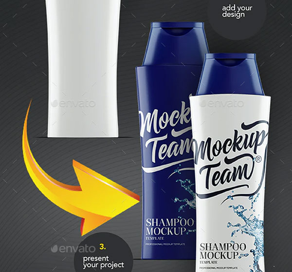 Editable Shampoo Bottle Mock-up Template
