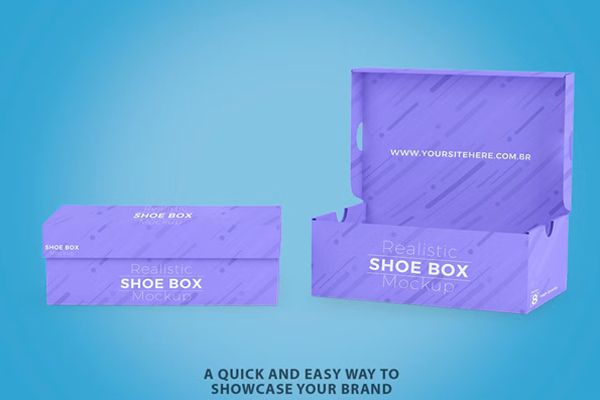 Editable Shoe Box MockUp Template
