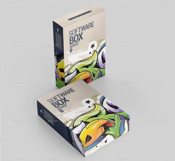 Editable Software Box Mockup Generator PSD
