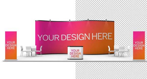 Editable Trade Show Exhibition Stands Mockup