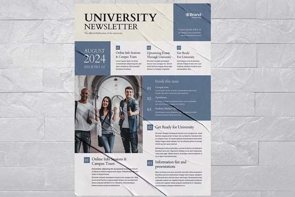 Editable University Newsletter Templates