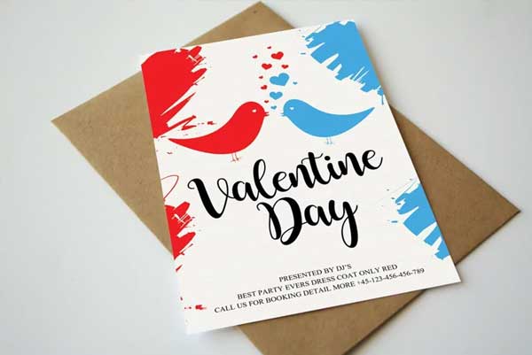 Editable Valentine Day Greeting Card Template