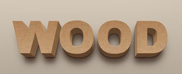 Editable Wood 3D Text Effect