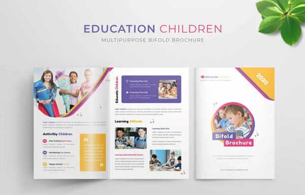 Education Children Bifold Brochure Printable Template