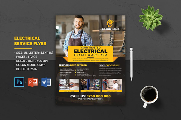 Electrical Service Flyer and Poster Template