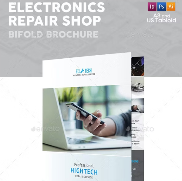 Electronic Repair Shop Bifold & Halffold Brochure