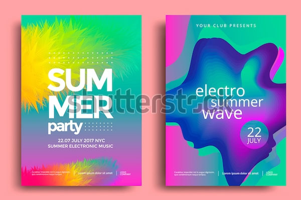Electronic Summer Wave Party Flyer