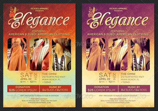 Elegance Charity Fashion Show Flyer Template