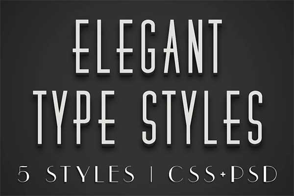 Elegant CSS PSD Type Styles