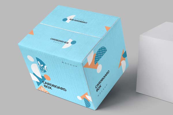 Elegant Cardboard Delivery Service Box Mockup Free PSD Template
