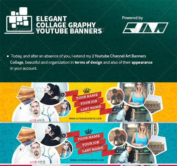 Elegant Collage Youtube Banners