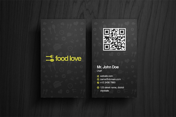 Elegant Food Love Business Cards
