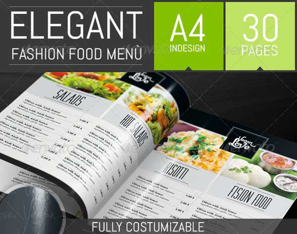 Elegant Food Restaurant Menu Brochure Template