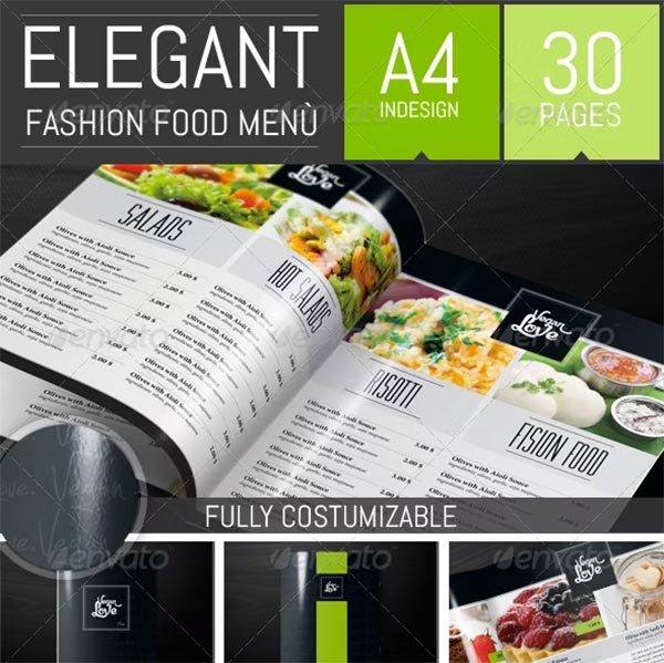 Elegant Food Restaurant Menu Brochure Template