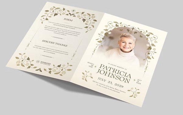Elegant Funeral Program Brochure Template
