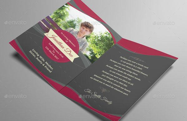 Elegant Funeral Thank You Card Template