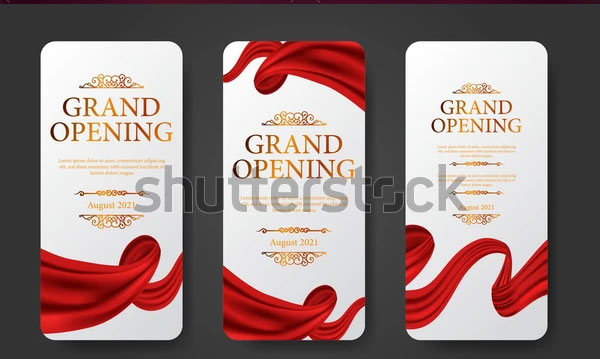 Elegant Grand Opening Social Media Stories