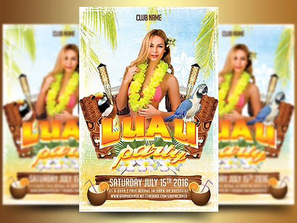 Elegant Luau Party Flyer