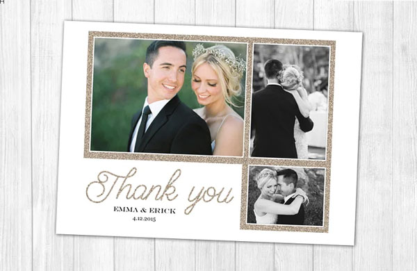 Elegant Wedding Thank You Card Template