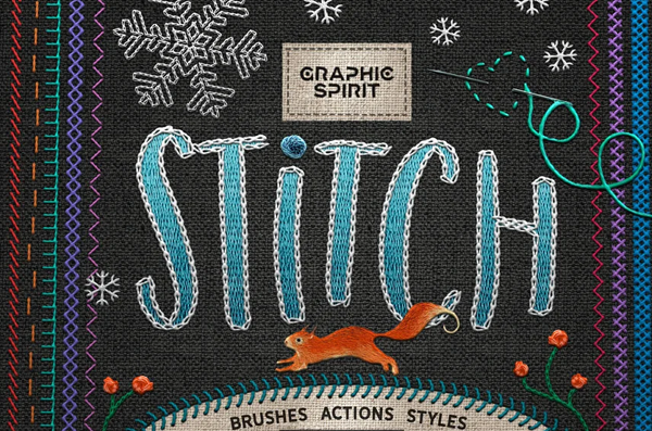 Embroidery and Sewing Photoshop Actions