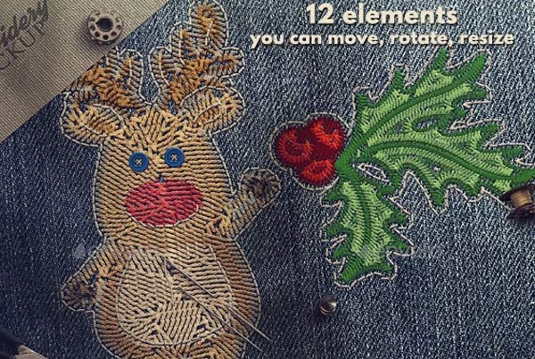 Embroidery Mockup with Embroidery Photoshop Actions Download
