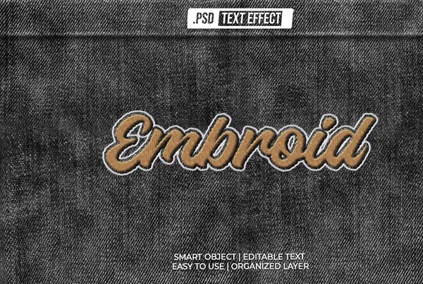 Embroidery Patch Text Effects Download