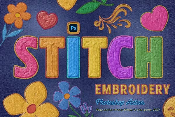 Embroidery Photoshop Actions Download