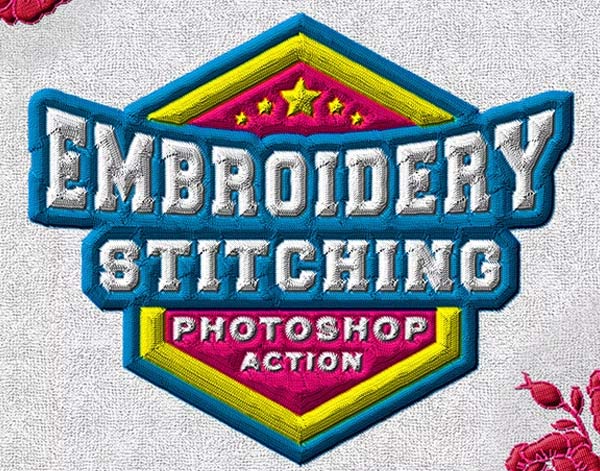 Embroidery Stitching Photoshop Action Template