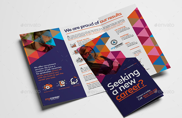 Employee Recruitment Agency Tri-Fold Brochure Template